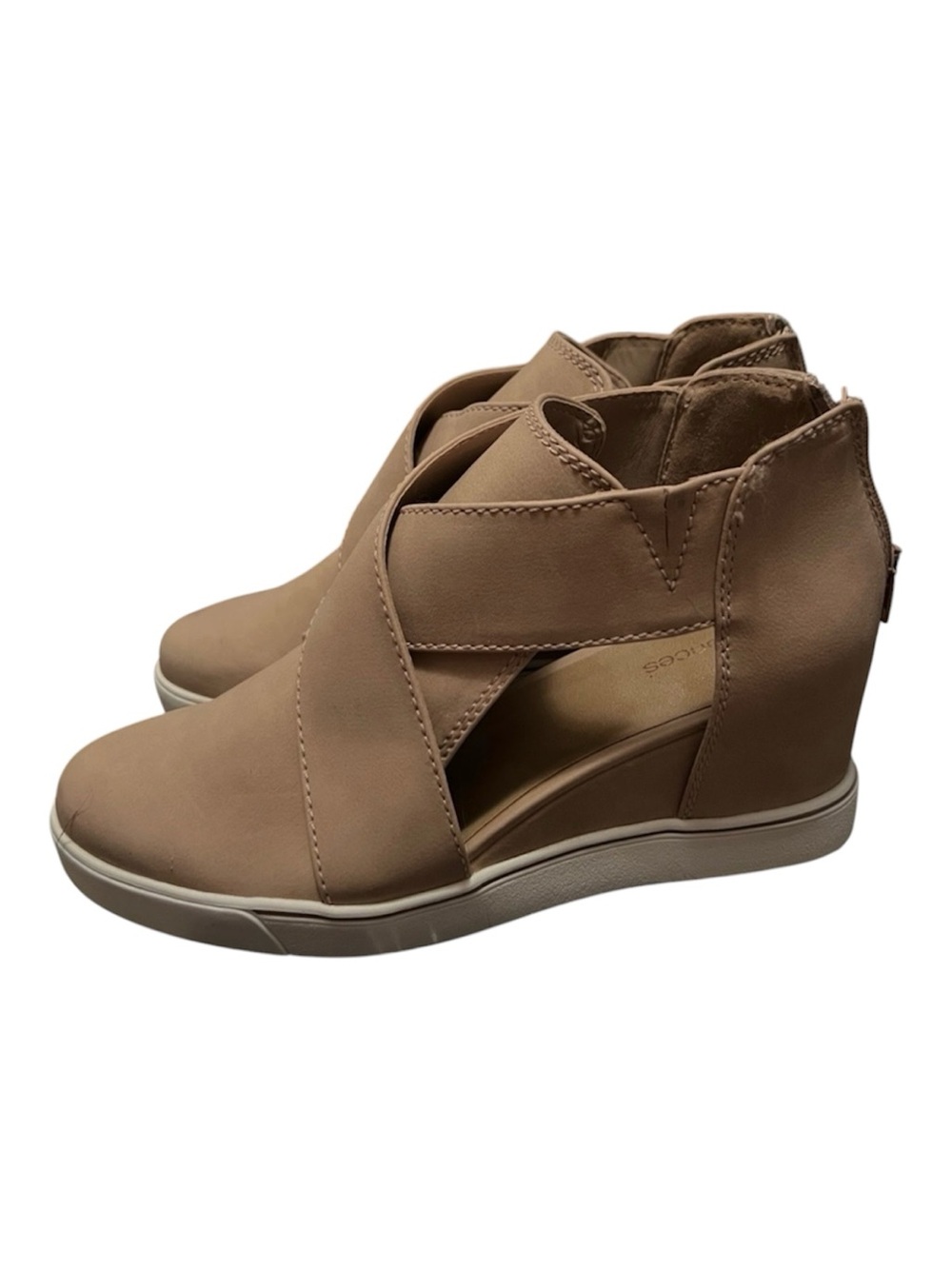 Maurices Taupe Crossover Wedge Sneakers NWOT